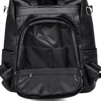 2021 Travel Large Backpack PU Δερμάτινη σχολική τσάντα για κορίτσια Γυναικεία τσάντα ώμου Γυναικεία πλάτη mochila Γυναικεία τσάντα πλάτης