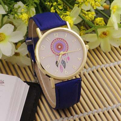 Γυναικεία Casual Ρολόγια Μόδα Dream Catcher Flower Quartz για Ρολόι Μαύρο Δερμάτινο Γυναικείο Ροζ Φόρεμα Ρολόγια Δώρα Reloj Mujer часы