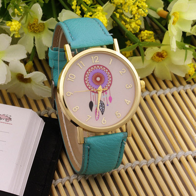 Γυναικεία Casual Ρολόγια Μόδα Dream Catcher Flower Quartz για Ρολόι Μαύρο Δερμάτινο Γυναικείο Ροζ Φόρεμα Ρολόγια Δώρα Reloj Mujer часы