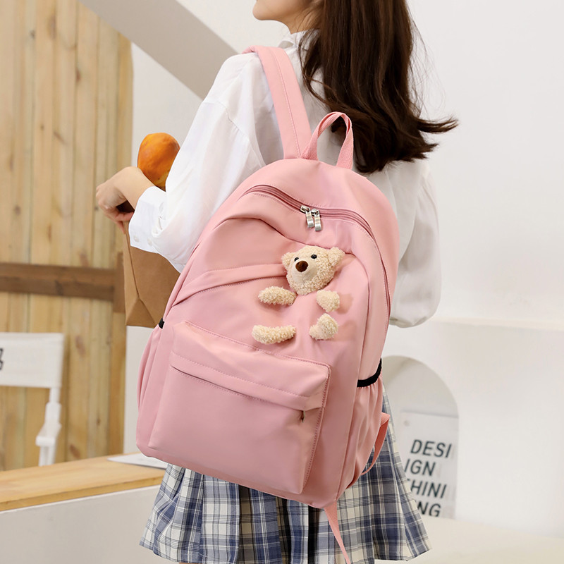 Στείλτε χαριτωμένα αρκουδάκια Νέα μόδα Αδιάβροχο νάιλον Γυναικείο σακίδιο πλάτης Unisex Σακίδιο πλάτης Laptop με πολλές τσέπες Μαθητική τσάντα μεγάλης χωρητικότητας
