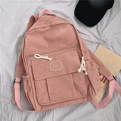 Jauka velveta sieviešu mugursoma vienkrāsaina studentu skolas soma pusaudžu meitenei ceļojumu plecu somas Skolas mugursoma