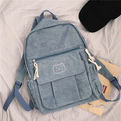 Jauka velveta sieviešu mugursoma vienkrāsaina studentu skolas soma pusaudžu meitenei ceļojumu plecu somas Skolas mugursoma