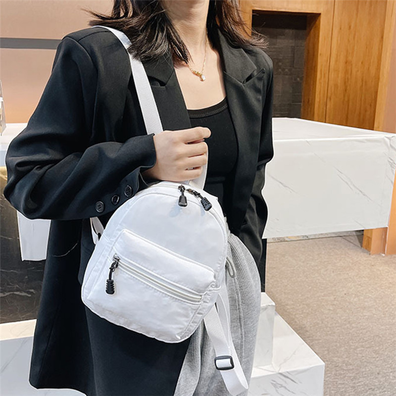 Naiste miniseljakotid, must trend, nailonist naiste kott Väikesed koolikotid valge seljakott teismelistele tüdrukutele vabaaja seljakott Mochila