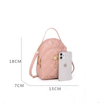 Дамска чанта Пакет с бродирана мини раница PU кожена дамска чанта за телефон Многофункционална малка чанта Mochilas Ученическа чанта за момичета