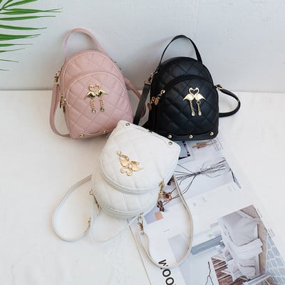 Női táskacsomag hímzett mini hátizsák PU bőr női telefontáska többfunkciós Mochilas kis táska, lányok iskolatáska