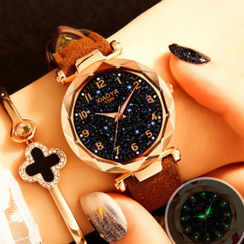 Πολυτελές ρολόι Starry Sky για Γυναικεία μόδα Γυναικείο ρολόι χειρός χαλαζία κόκκινο δερμάτινο αδιάβροχο ρολόι relogio feminino zegarek damski