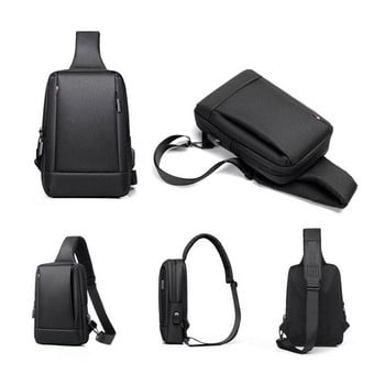 Мъжка чанта Чанти през рамо Бизнес USB зареждане Мултифункционална водоустойчива чанта против кражба Мъжка чанта през рамо Ежедневна чанта за късо пътуване Ракла