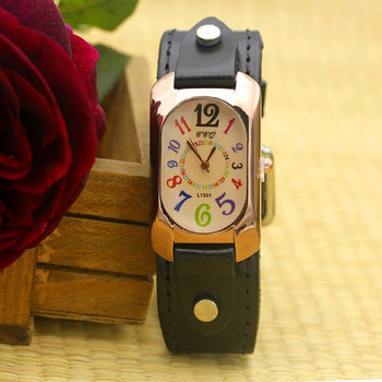 Shsby Cow Δερμάτινο λουράκι Χρώμα Ψηφιακό ορθογώνιο ρολόι Γυναικείο βραχιόλι Ρολόγια Γυναικείο ρολόι χαλαζία από χαλαζία Φοιτητικό ρολόι ελεύθερου χρόνου