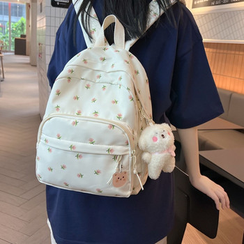 Σχολικό σακίδιο πλάτης για κορίτσια για εφήβους Χαριτωμένο μικρό λουλουδάτο νάιλον τσάντα ταξιδιού για γυναίκες Casual ελαφρύ τσαντάκι σακιδίου για φορητό υπολογιστή κολεγίου