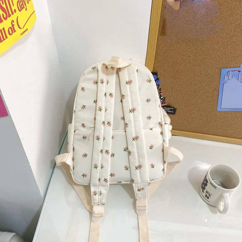 Tini lányok iskolai hátizsák Aranyos kis virágmintás nejlon utazási könyves táska női alkalmi könnyű egyetemi laptop hátizsák pénztárca