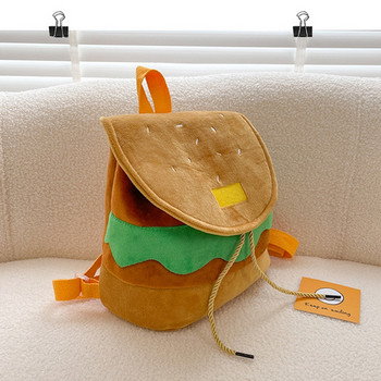 Дамска раница с форма на хамбургер, регулируема ежедневна чанта, многофункционална чанта, пакет