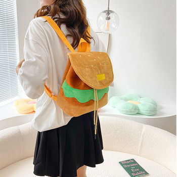 Дамска раница с форма на хамбургер, регулируема ежедневна чанта, многофункционална чанта, пакет