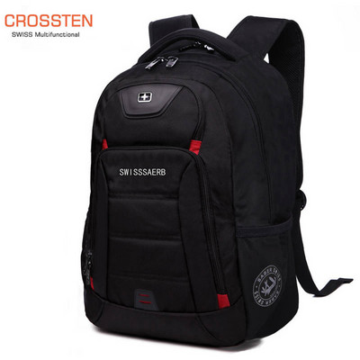 Crossten Swiss-Multifunctional Water ResistanTravel Bags 17 инча раница за лаптоп Супер издръжлива ученическа чанта с голям капацитет