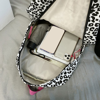 Дамска платнена раница Ученическа чанта с шарка на крава и зебра