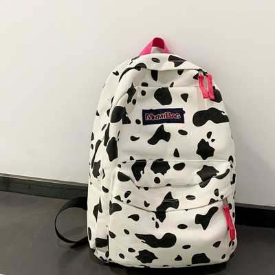 Γυναικείο σακίδιο πλάτης καμβά Zebra Cow με μοτίβο εκτύπωσης Σχολική τσάντα Γυναικεία τσάντα ταξιδιού μεγάλης χωρητικότητας Γυναικεία τσάντα ώμου με πολλές τσέπες
