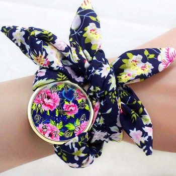 Shsby дамски ръчен часовник с пеперуда и цвете от плат, моден дамски рокля, часовник с копринен шифон, часовник с гривна