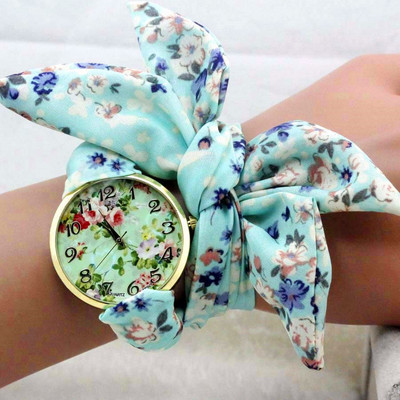 Shsby Ladies Butterfly Orchid Flower Πανί Ρολόι χειρός Μόδα Γυναικείο Φόρεμα Ρολόι Μεταξένιο σιφόν Ρολόι Βραχιόλι Ρολόι