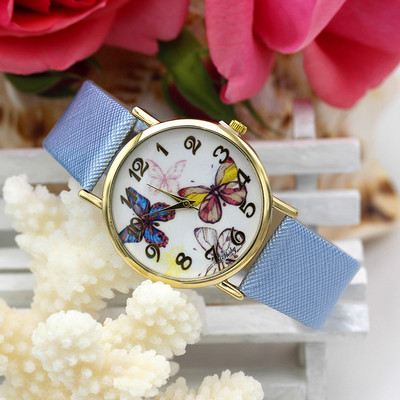 Shsby Brand Casual Γυναικεία λουλούδια Δερμάτινα ρολόγια με λουράκι Γυναικείο ρολόι φόρεμα Γυναικείο ρολόι χρυσό ρολόι κορίτσι μόδας χαλαζίας