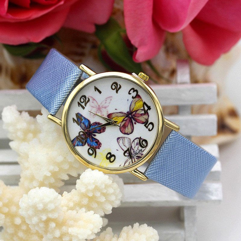 Shsby Brand Casual Γυναικεία λουλούδια Δερμάτινα ρολόγια με λουράκι Γυναικείο ρολόι φόρεμα Γυναικείο ρολόι χρυσό ρολόι κορίτσι μόδας χαλαζίας