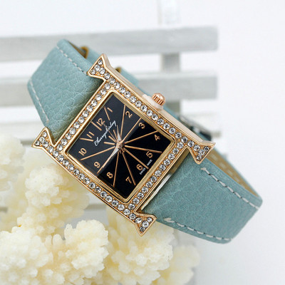 Mmysterious, negru, femeie, în formă pătrată, ceas de mână, din piele, cu strass, de designer, pentru damă, rochie de femei, ceas de lux cu cristal de cuarț