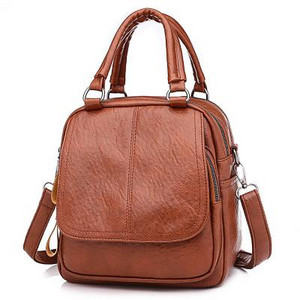 Rucsac multifuncțional vintage de modă Genți de mână din piele moale pentru femei Genți de umăr din piele moale de culoare solidă Genți de călătorie casual
