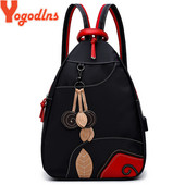 Yogodlns NOU Retro Frunze Stilul Studentesc Rucsac Multifunctional Fete Nylon Rucsac Impermeabil Geanta de scoala