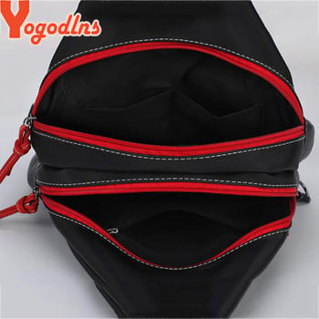 Yogodlns ΝΕΑ ρετρό φύλλα φοιτητικού στυλ Γυναικεία τσάντα πλάτης Πολυλειτουργική νάιλον αδιάβροχη σχολική τσάντα πλάτης