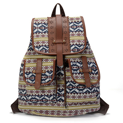 Naiste trükkimine seljakott, lõuendist koolikotid teismelistele, suur õlakott nädalavahetuse reisiseljakott, kvaliteetne