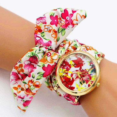 Shsby új divat virág női ruha órák női virágos szövet kvarc karóra Sweet Girls karkötő óra Relogio Feminino