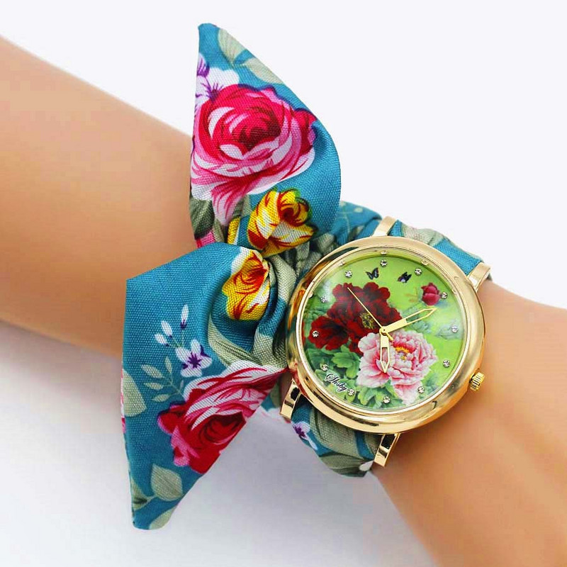Shsby új divat virág női ruha órák női virágos szövet kvarc karóra Sweet Girls karkötő óra Relogio Feminino