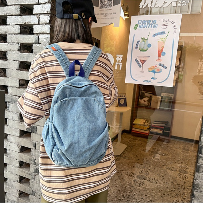 Vintage farmer Jean női hátizsákok Preppy stílusú válltáskák Lányok iskolatáskák Utazási alkalmi naptáskák Alkalmi utazótáska