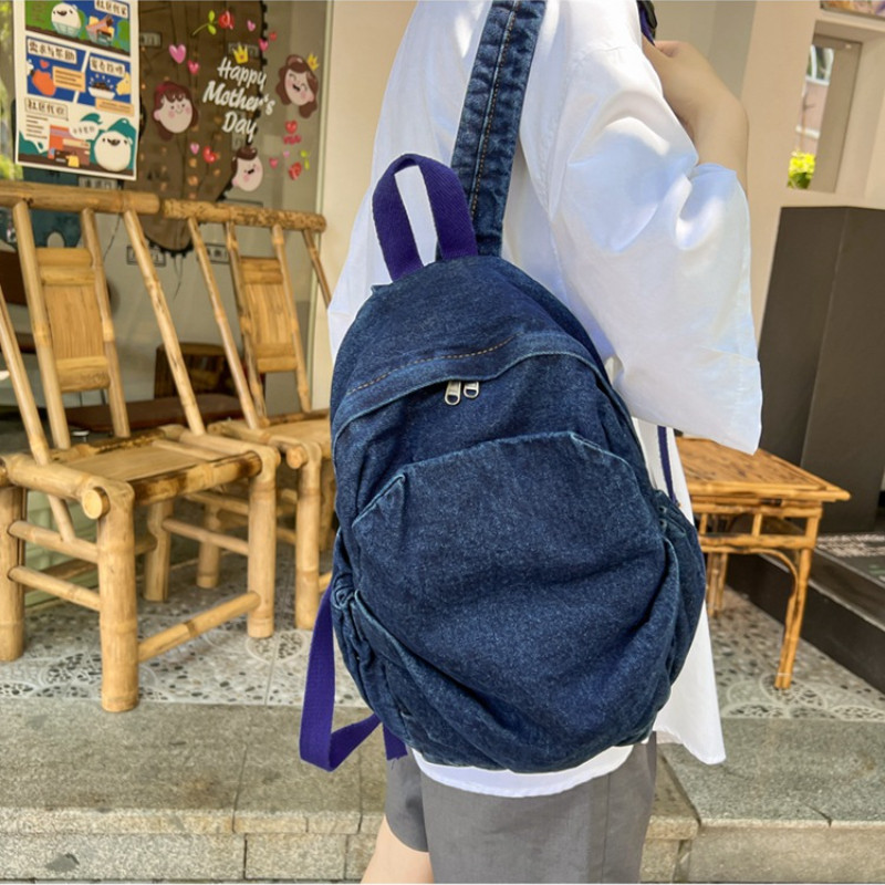Vintage farmer Jean női hátizsákok Preppy stílusú válltáskák Lányok iskolatáskák Utazási alkalmi naptáskák Alkalmi utazótáska