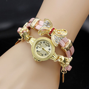 Shsby Fashion Sieviešu Rhinestone Pulksteņi Sieviešu Virves Siksna Zelta sakausējums Bowknot Rokassprādze Kvarca Rokas pulksteņi Sieviešu pulksteņi