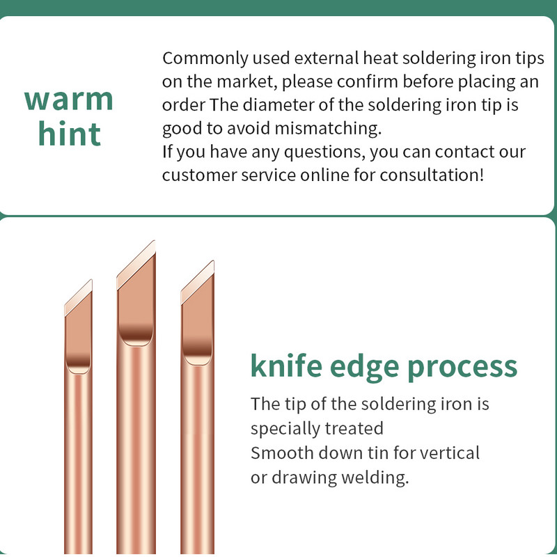 LUXIANZI 4tk välise kuumusega jootekolbi otsik BCDK puhas vask jootepea 30w 40w 60w asendusotsiku keevitamise remonditööriistad