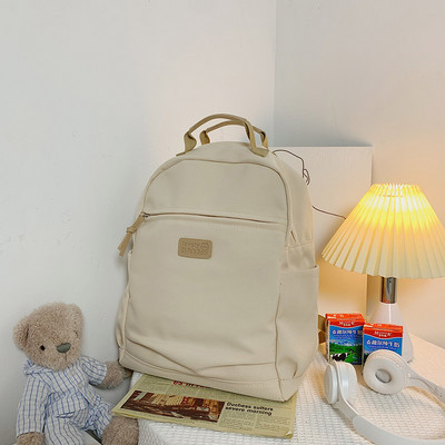 Sieviešu mugursoma liela ietilpība ceļojumu soma vienkrāsains neilona daudzfunkciju koledžas stila mugursoma skolas soma pusaudžu mugursomas