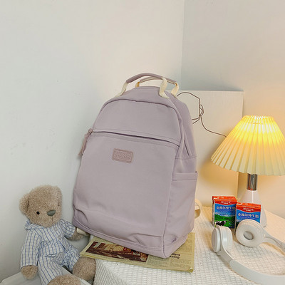 Sieviešu mugursoma liela ietilpība ceļojumu soma vienkrāsains neilona daudzfunkciju koledžas stila mugursoma skolas soma pusaudžu mugursomas