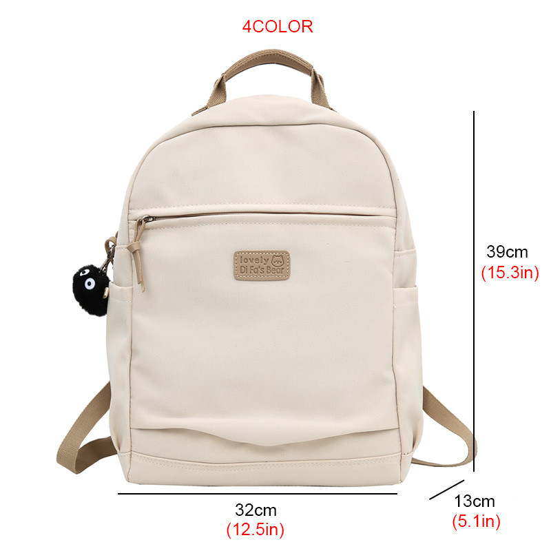 Sieviešu mugursoma liela ietilpība ceļojumu soma vienkrāsains neilona daudzfunkciju koledžas stila mugursoma skolas soma pusaudžu mugursomas