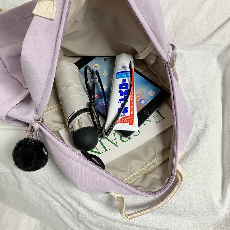 Sieviešu mugursoma liela ietilpība ceļojumu soma vienkrāsains neilona daudzfunkciju koledžas stila mugursoma skolas soma pusaudžu mugursomas