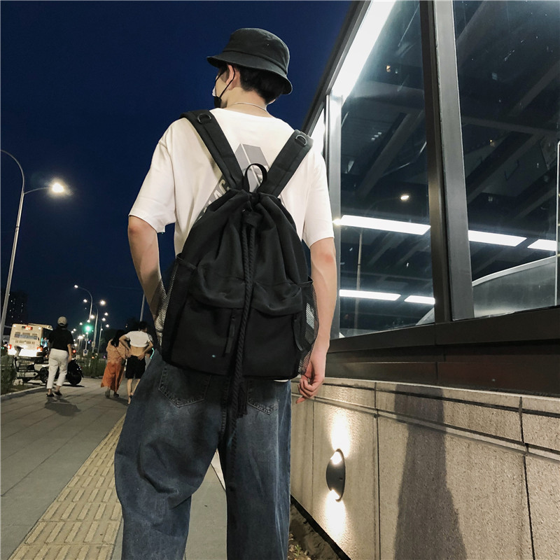 Γυναικεία τσάντα πλάτης από καραβόπανο, σχολική τσάντα με κορδόνια γυναικεία σακίδια πλάτης Μεγάλης χωρητικότητας Τσάντα φορητού υπολογιστή Unisex Τσάντα ταξιδιού Daypack