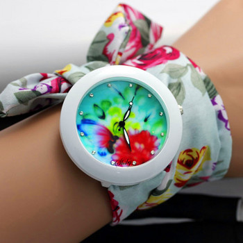 shsby нов флорален шифонен часовник за сладки момичета Сладък шифонен плат дамски рокли часовници модни дамски ръчен часовник от плат с цветя