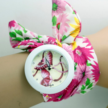 shsby νέο λουλουδάτο σιφόν γλυκό κοριτσίστικο ρολόι Γλυκό ύφασμα σιφόν γυναικείο φόρεμα ρολόγια μόδα Γυναικείο ρολόι καρπού λουλούδι
