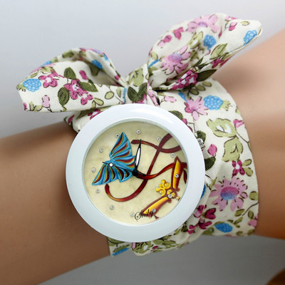 shsby νέο λουλουδάτο σιφόν γλυκό κοριτσίστικο ρολόι Γλυκό ύφασμα σιφόν γυναικείο φόρεμα ρολόγια μόδα Γυναικείο ρολόι καρπού λουλούδι