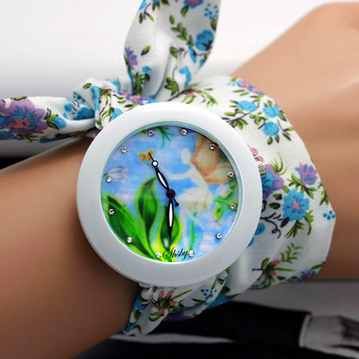 shsby νέο λουλουδάτο σιφόν γλυκό κοριτσίστικο ρολόι Γλυκό ύφασμα σιφόν γυναικείο φόρεμα ρολόγια μόδα Γυναικείο ρολόι καρπού λουλούδι