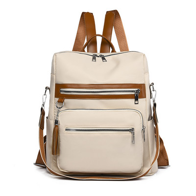 Modes ikdienas sieviešu mugursoma, pušķu dekorēšana, meitenes skolas soma Colorblock dizains augstas kvalitātes PU ādas vienkārša ceļojumu soma