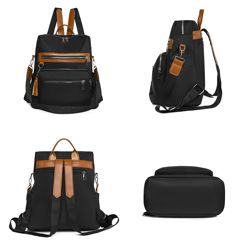 Modes ikdienas sieviešu mugursoma, pušķu dekorēšana, meitenes skolas soma Colorblock dizains augstas kvalitātes PU ādas vienkārša ceļojumu soma