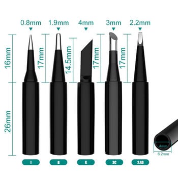 5 ΤΕΜ/Παρτίδα I/K/B/3C/2.4D Universal 936 937 938 Για σταθμό συγκόλλησης Συγκολλητικό σίδερο μύτης κεφαλής Τσίμπημα BGA χωρίς μόλυβδο