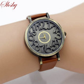 Shsby New vintage Digital hollow Genuine Leather Curea de ceasuri din piele de vacă ceasuri femei ceasuri de rochie ceas de cuarț feminin ceas de agrement pentru băiat