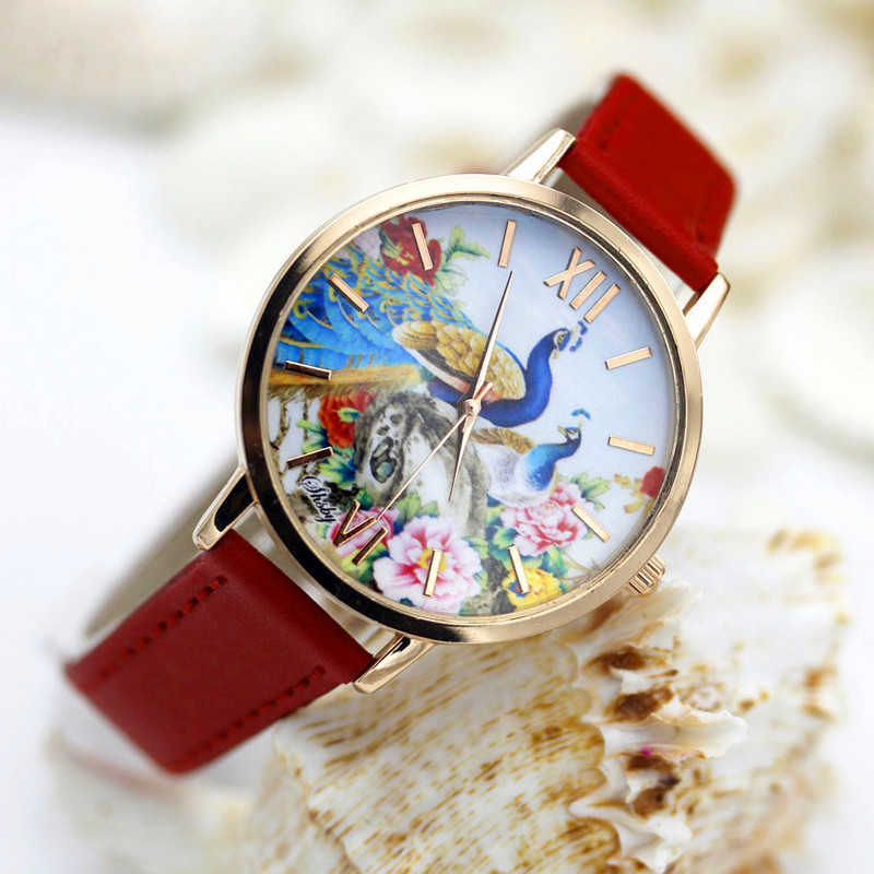 Ženski ručni sat s kožnim remenom marke Shsby Modni paun panda zec Ležerni kvarcni sat Ženski ručni sat relogio feminino
