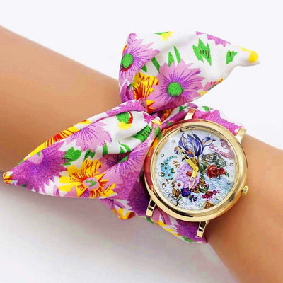 Shsby Brand Fashion Rose Gold Floral υφασμάτινη ζώνη Δημιουργικό λουλούδι ρολόι καρπού Casual γυναικεία ρολόγια χαλαζία Δώρο Relogio Feminino