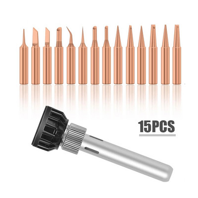 15 gab Lodēšanas uzgalis Tīra vara lodāmura uzgalis 900M uzgalis lodēšanas pārstrādes stacijai 936, 937, 938, 969, 858